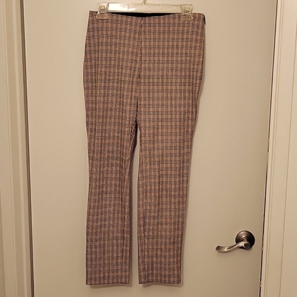 A New Day Plaid Tapered Ankle Mid-Rise Pants